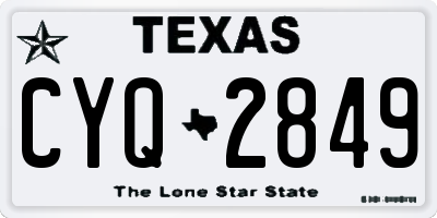 TX license plate CYQ2849
