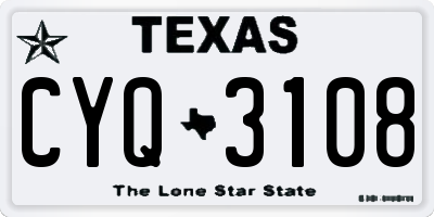TX license plate CYQ3108
