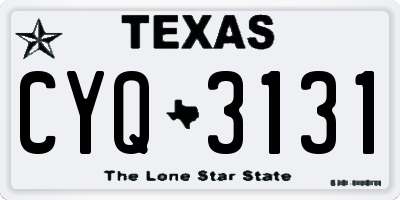 TX license plate CYQ3131