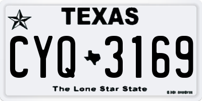 TX license plate CYQ3169