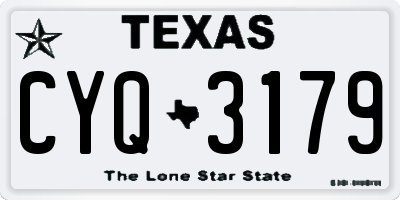 TX license plate CYQ3179