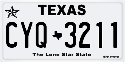 TX license plate CYQ3211