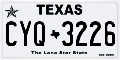 TX license plate CYQ3226