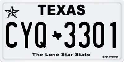 TX license plate CYQ3301