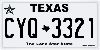 TX license plate CYQ3321