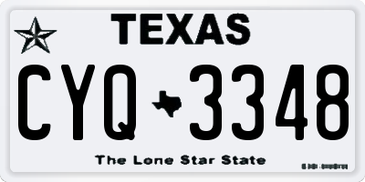 TX license plate CYQ3348