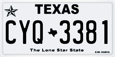 TX license plate CYQ3381