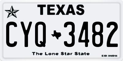 TX license plate CYQ3482