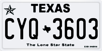 TX license plate CYQ3603
