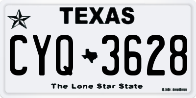 TX license plate CYQ3628