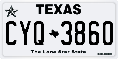 TX license plate CYQ3860