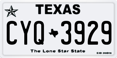 TX license plate CYQ3929