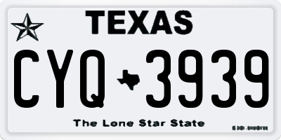 TX license plate CYQ3939