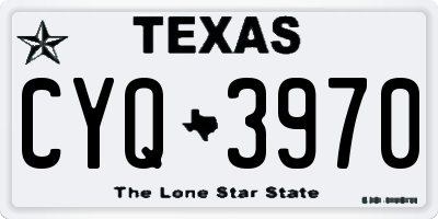 TX license plate CYQ3970