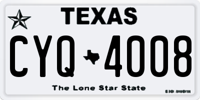 TX license plate CYQ4008