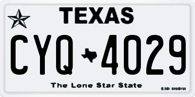 TX license plate CYQ4029