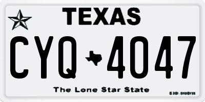 TX license plate CYQ4047