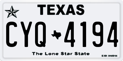 TX license plate CYQ4194