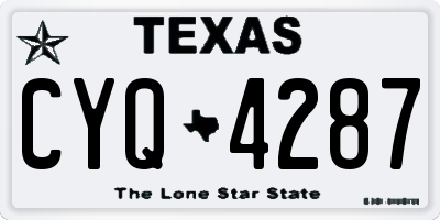 TX license plate CYQ4287