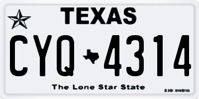 TX license plate CYQ4314