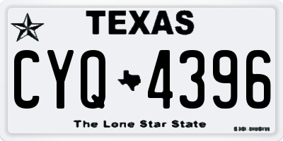 TX license plate CYQ4396