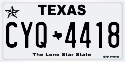 TX license plate CYQ4418