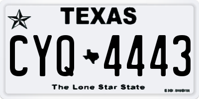 TX license plate CYQ4443