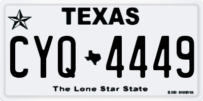 TX license plate CYQ4449