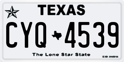 TX license plate CYQ4539