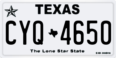 TX license plate CYQ4650