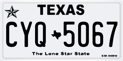 TX license plate CYQ5067