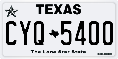 TX license plate CYQ5400