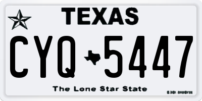 TX license plate CYQ5447