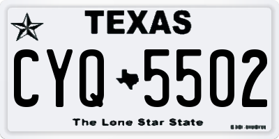 TX license plate CYQ5502