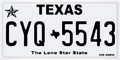 TX license plate CYQ5543