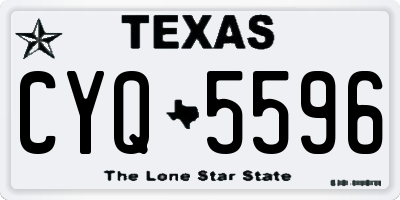TX license plate CYQ5596