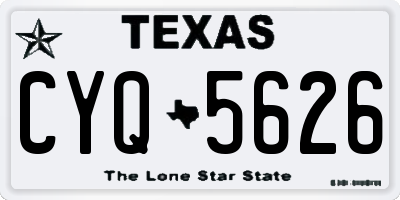 TX license plate CYQ5626