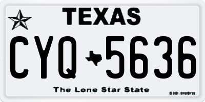 TX license plate CYQ5636