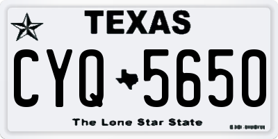 TX license plate CYQ5650