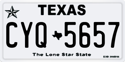 TX license plate CYQ5657
