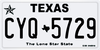 TX license plate CYQ5729