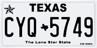 TX license plate CYQ5749