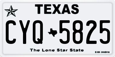 TX license plate CYQ5825