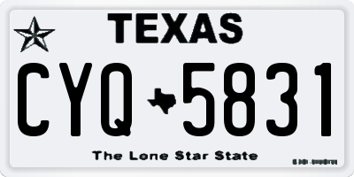 TX license plate CYQ5831