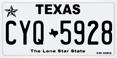 TX license plate CYQ5928