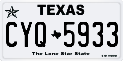 TX license plate CYQ5933
