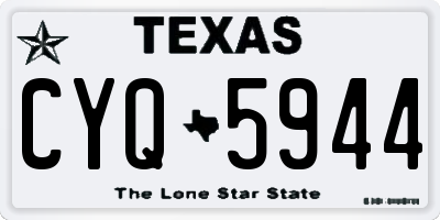 TX license plate CYQ5944