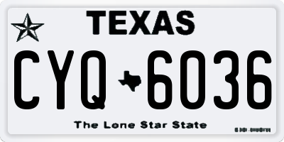 TX license plate CYQ6036