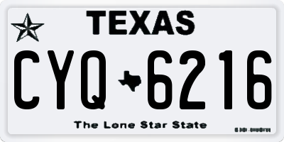 TX license plate CYQ6216