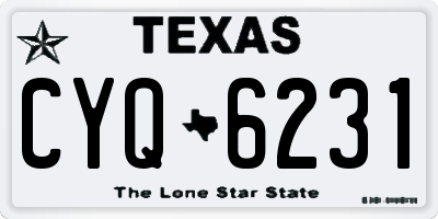TX license plate CYQ6231